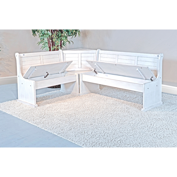 Sunny Designs Wood Side Bench Marble White