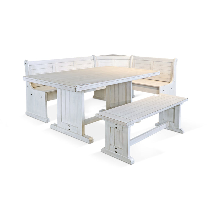 Sunny Designs Wood Side Bench Marble White