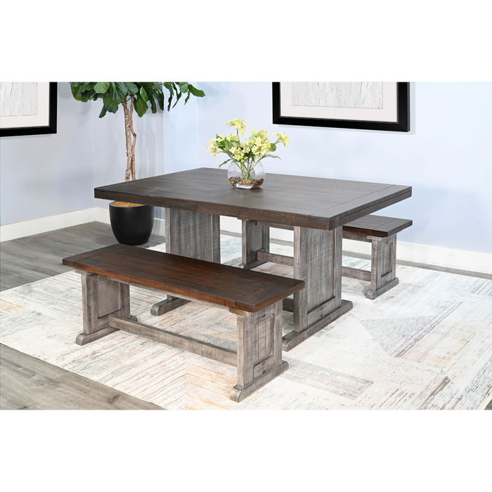 Sunny Designs Rectangular Wood Dining Table Tobacco Leaf and Alpine Grey