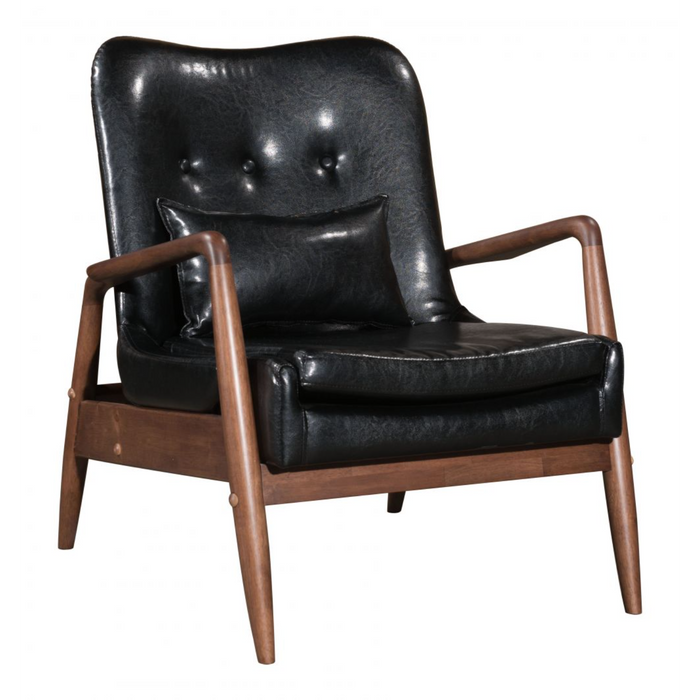 Zuo Bully Lounge Chair & Ottoman Black