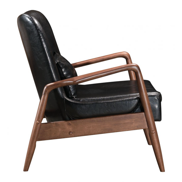 Zuo Bully Lounge Chair & Ottoman Black