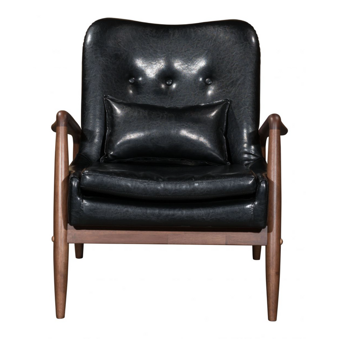 Zuo Bully Lounge Chair & Ottoman Black