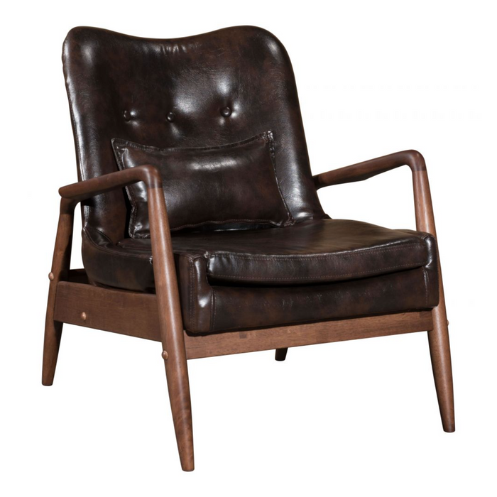 Zuo Bully Lounge Chair & Ottoman Brown