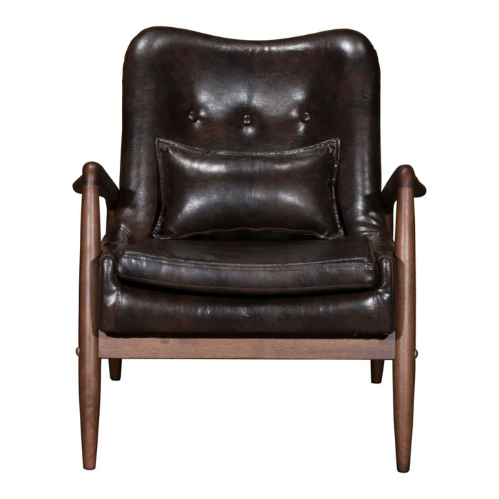 Zuo Bully Lounge Chair & Ottoman Brown