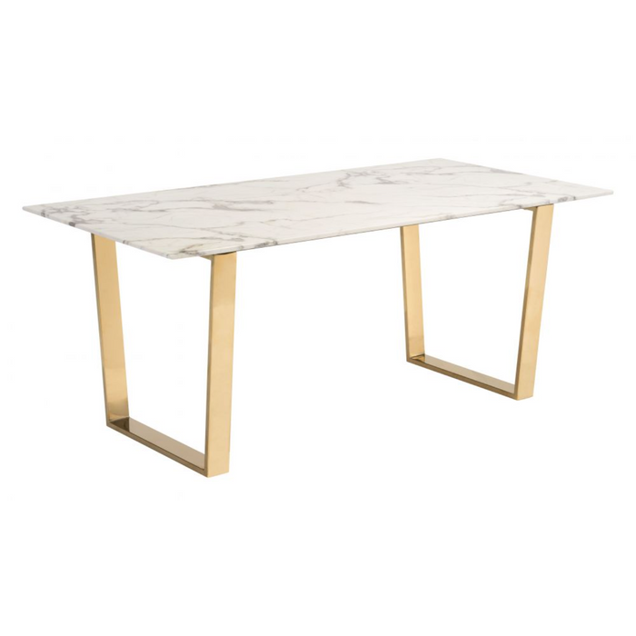 Zuo Atlas Dining Table White & Gold