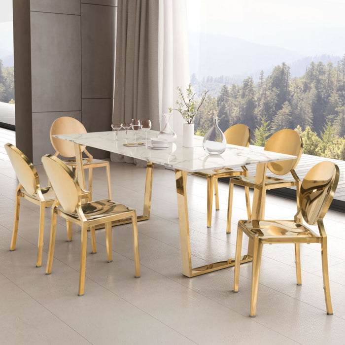 Zuo Atlas Dining Table White & Gold