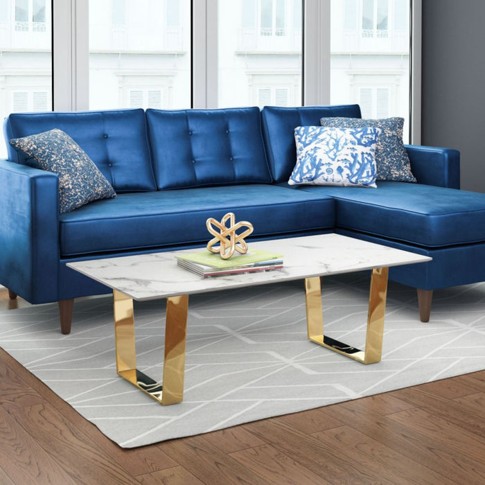 Zuo Atlas Coffee Table White & Gold