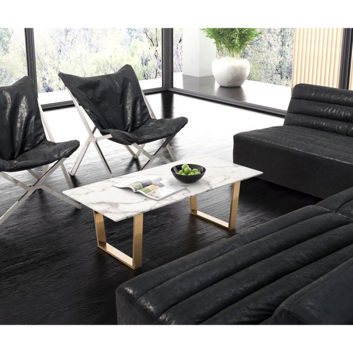 Zuo Atlas Coffee Table White & Gold