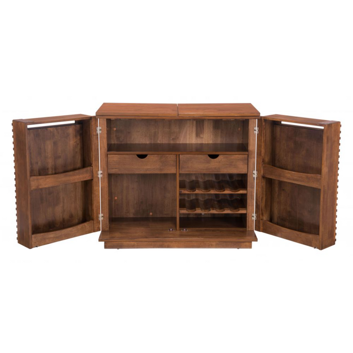 Zuo Linea Bar Cabinet Walnut