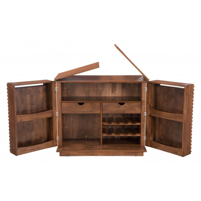 Zuo Linea Bar Cabinet Walnut