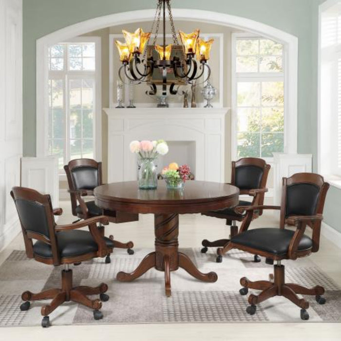 Coaster Turk 5-piece 3-in-1 Dining and Game Table Room Set Tobacco