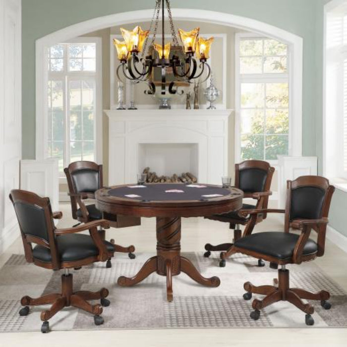 Coaster Turk 5-piece 3-in-1 Dining and Game Table Room Set Tobacco