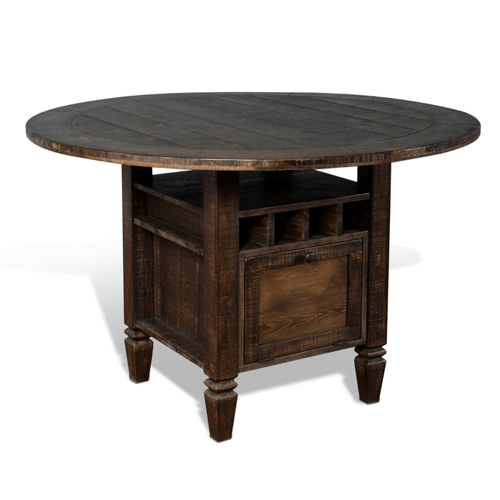 Sunny Designs 54" Round Counter Height Dining Table Tobacco Leaf