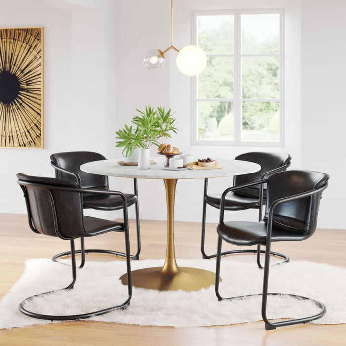 Zuo Ithaca Dining Table White & Gold