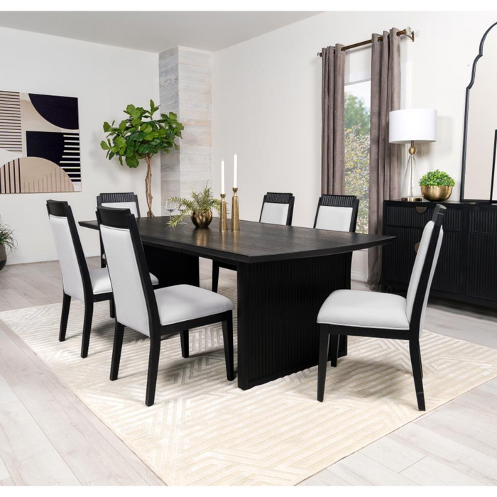 Coaster Brookmead 7 piece Extension Leaf Dining Room Table Set Black