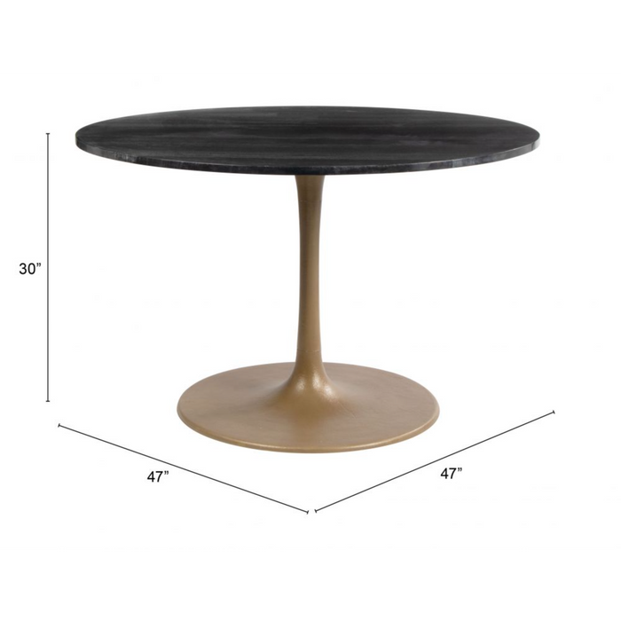 Zuo Taj Dining Table Black & Gold