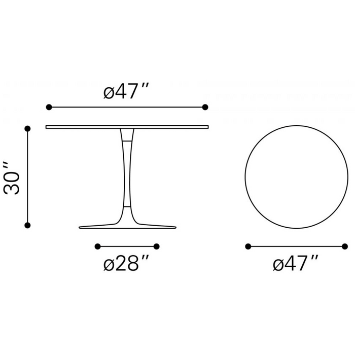 Zuo Phoenix Dining Table White