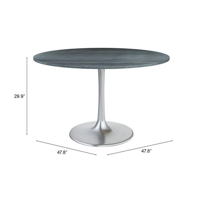 Zuo Metropolis Dining Table Gray & Silver