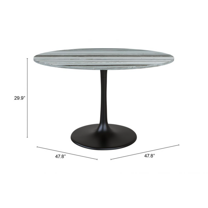 Zuo Central City Dining Table Gray & Black