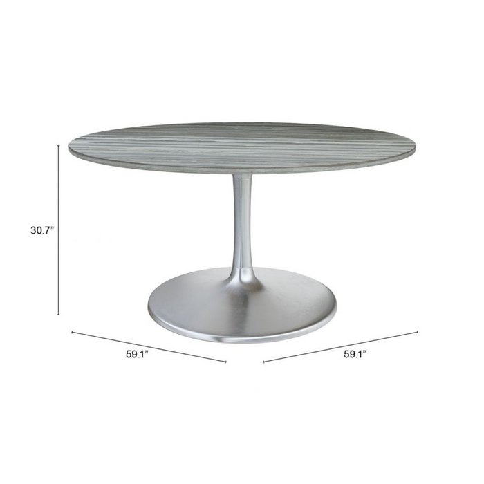 Zuo Star City Dining Table (60") Gray & Silver