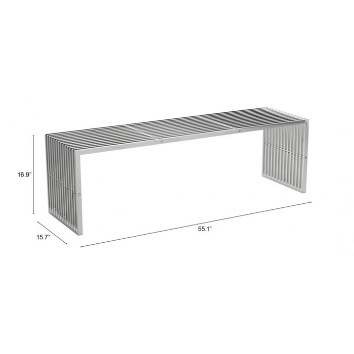 Zuo Tania Bench Silver