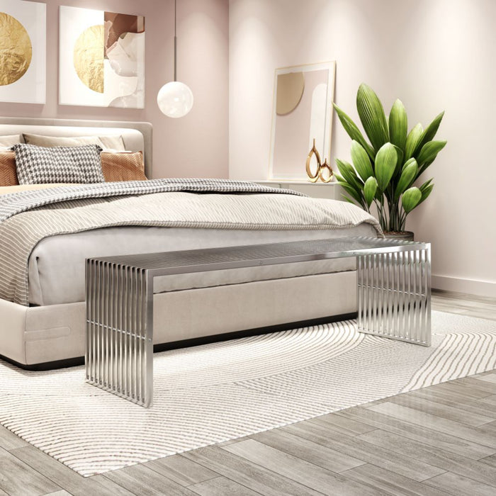 Zuo Tania Bench Silver