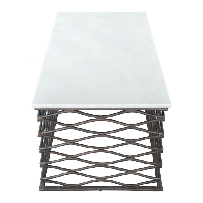 Zuo Duchess Coffee Table White & Antique Bronze