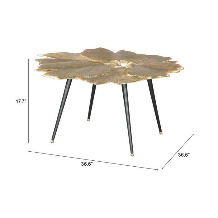 Zuo Gingko Coffee Table Antique Brass