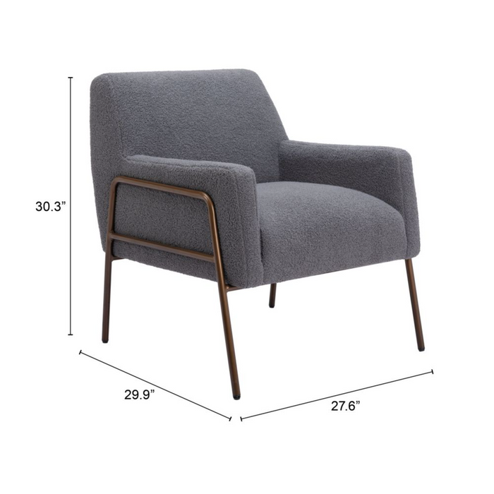 Zuo Charleston Accent Chair Gray