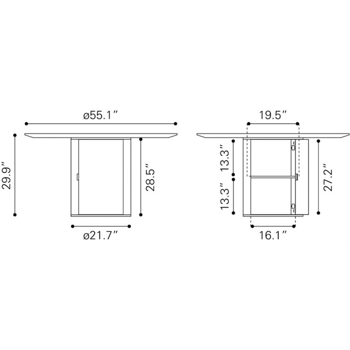 Zuo Izola Dining Table Natural