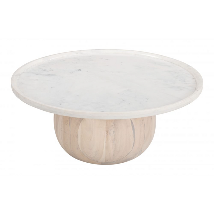 Zuo Savona Coffee Table White & Natural