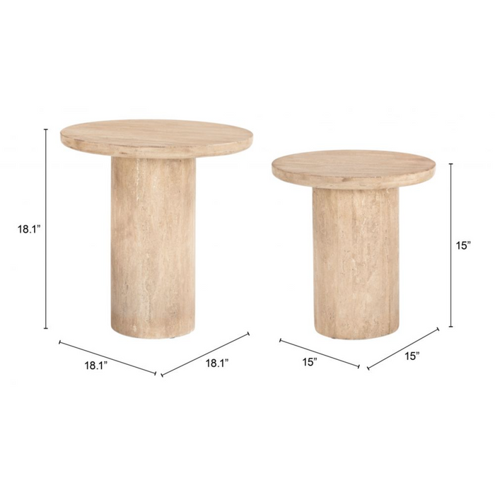 Zuo Fenith Accent Table Set Natural