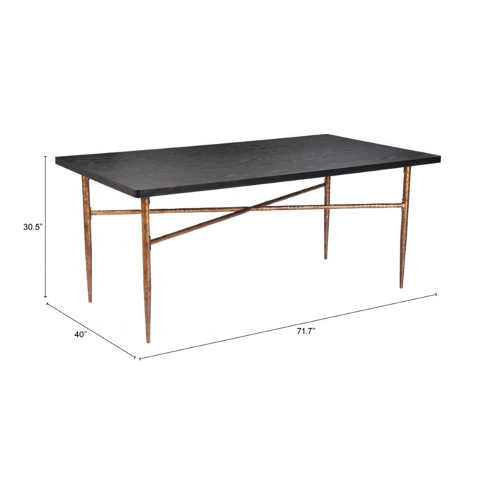 Zuo Nida Dining Table Black & Bronze