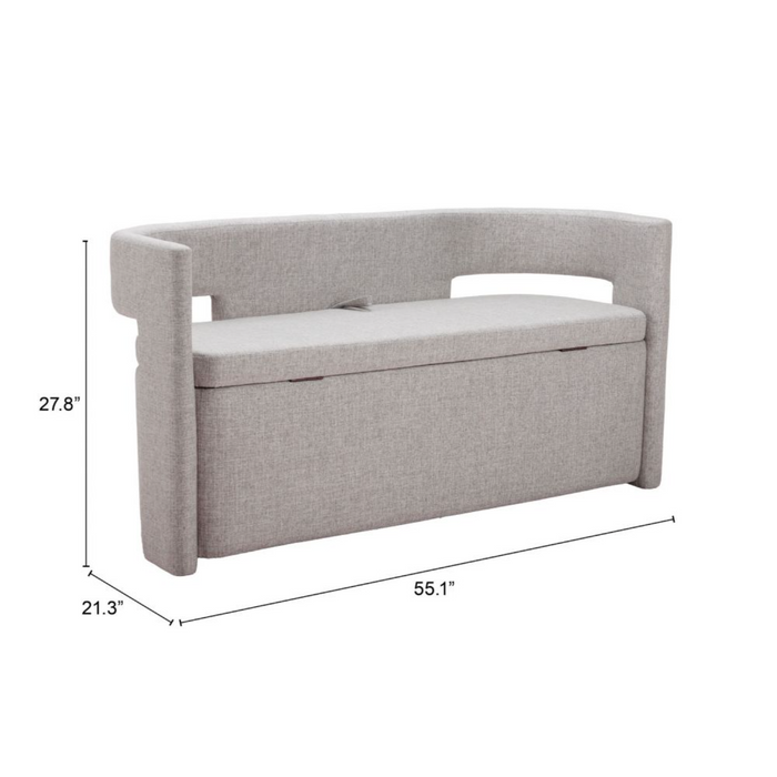 Zuo Papua Storage Bench Gray