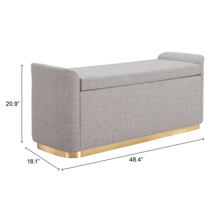 Zuo Dobo Storage Bench Gray