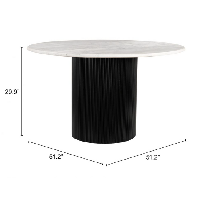 Zuo Izola Dining Table White & Black