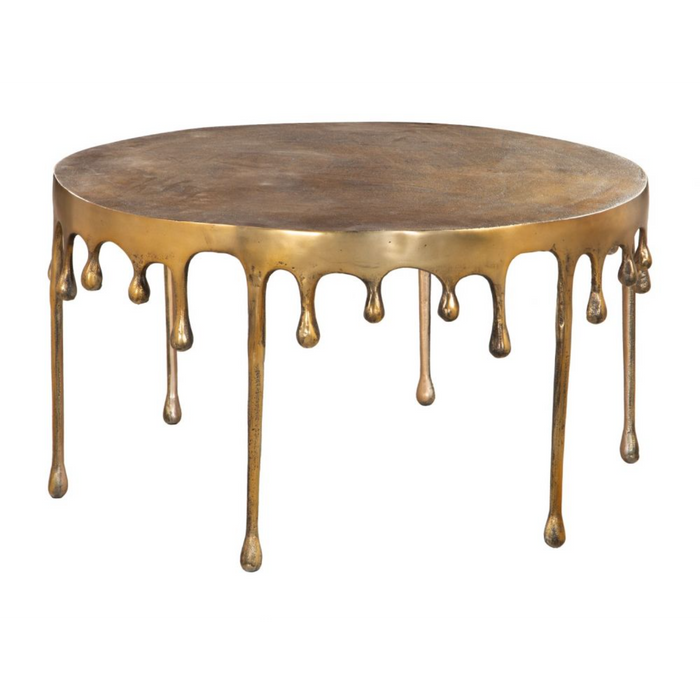 Zuo Drip Coffee Table Antique Brass