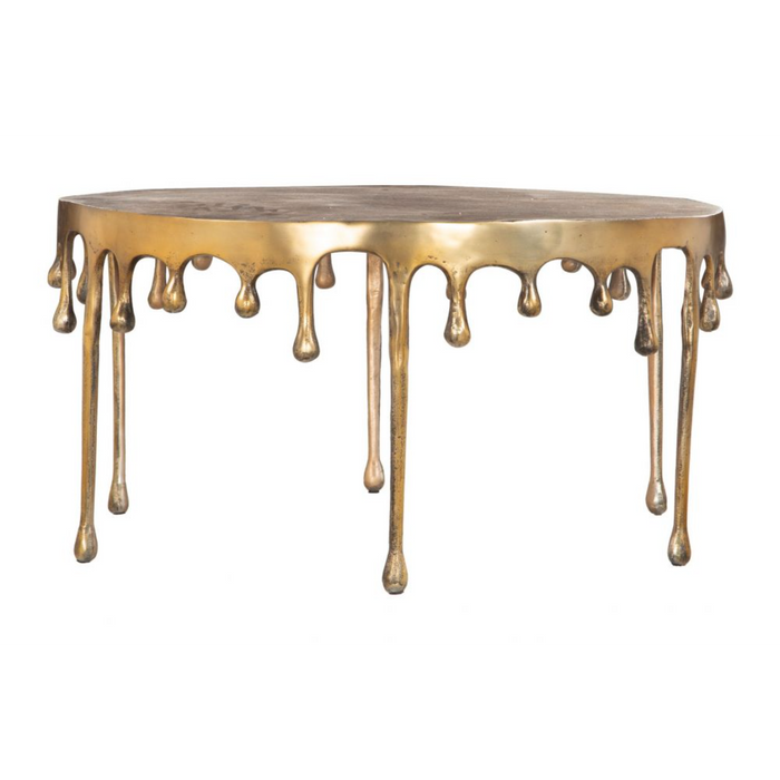 Zuo Drip Coffee Table Antique Brass