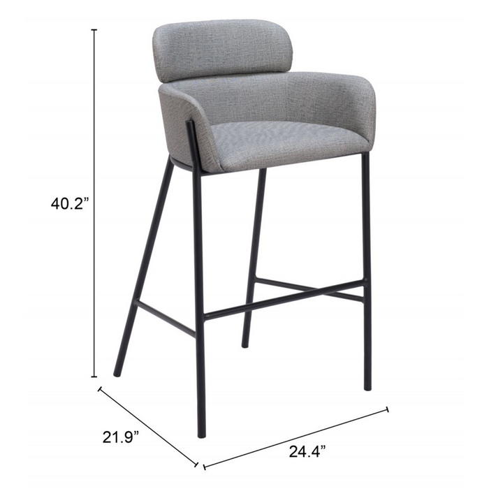 Zuo Bremor Barstool Slate Gray