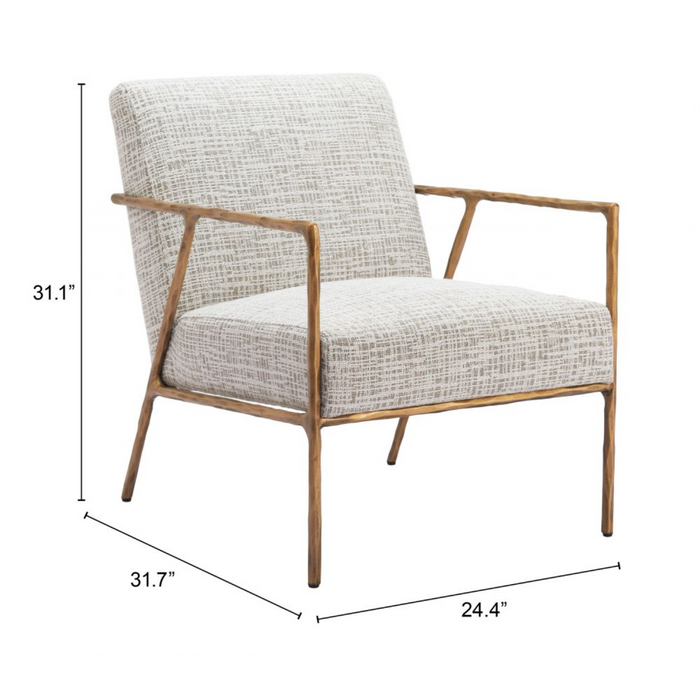 Zuo Norrebro Accent Chair Beige Frost