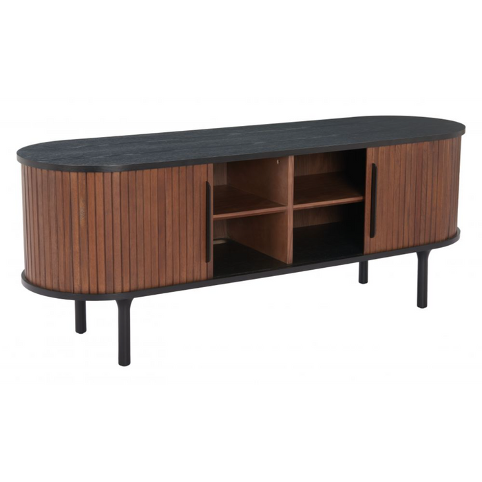 Zuo Koriana Entertainment Stand Black & Walnut