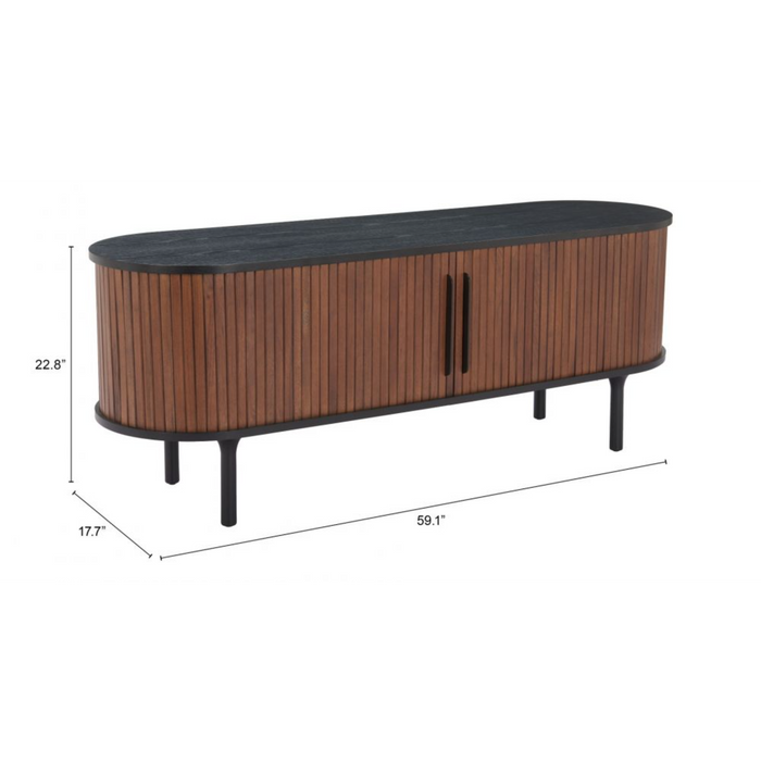 Zuo Koriana Entertainment Stand Black & Walnut