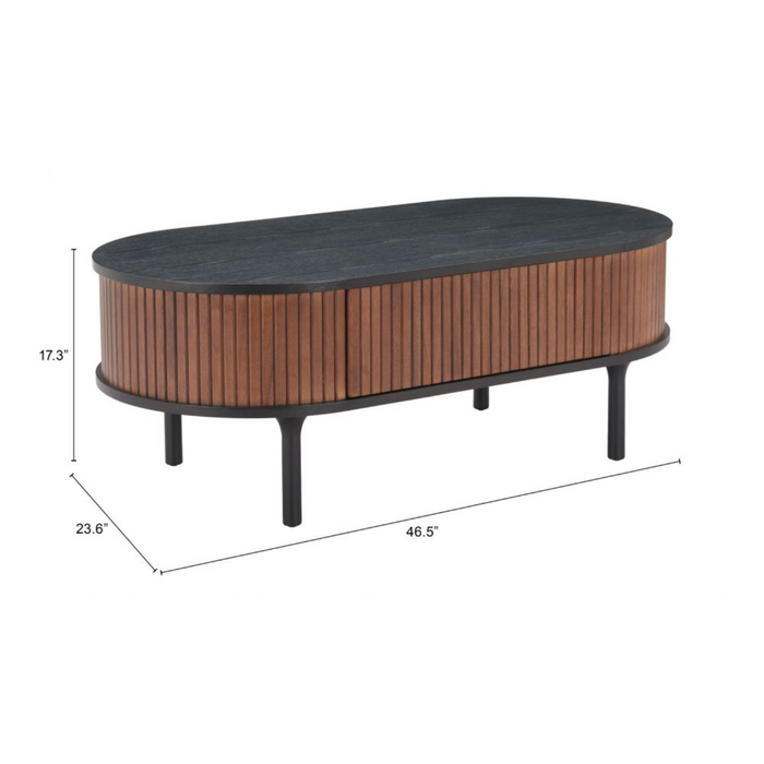 Zuo Koriana Coffee Table Black & Walnut