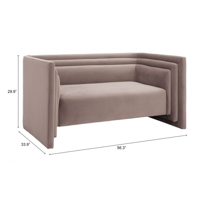 ZUO Trippel Loveseat Sofa Taupe