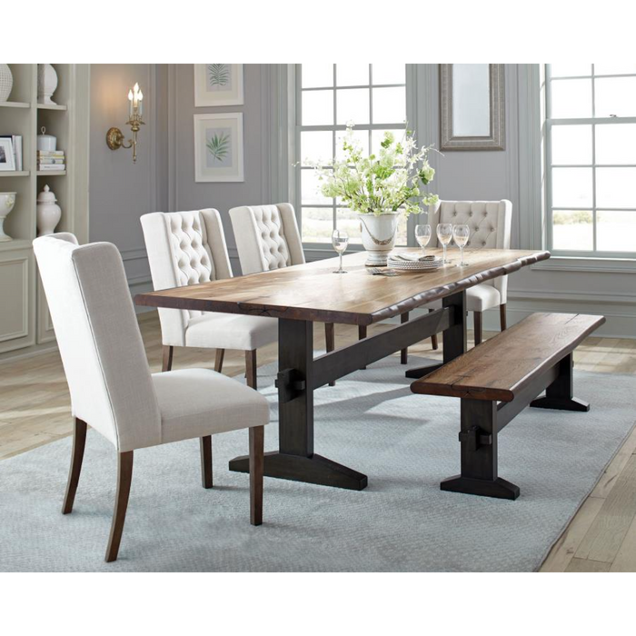 Coaster Bexley 6-piece Rectangular Live Edge Dining Room Table Set Honey