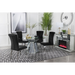 Coaster Quinn 5-piece Round Glass Top Mirrored Dining Room Set Black - Bed & Sofa Hub