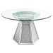 Coaster Quinn 5-piece Round Glass Top Mirrored Dining Room Set Black - Bed & Sofa Hub