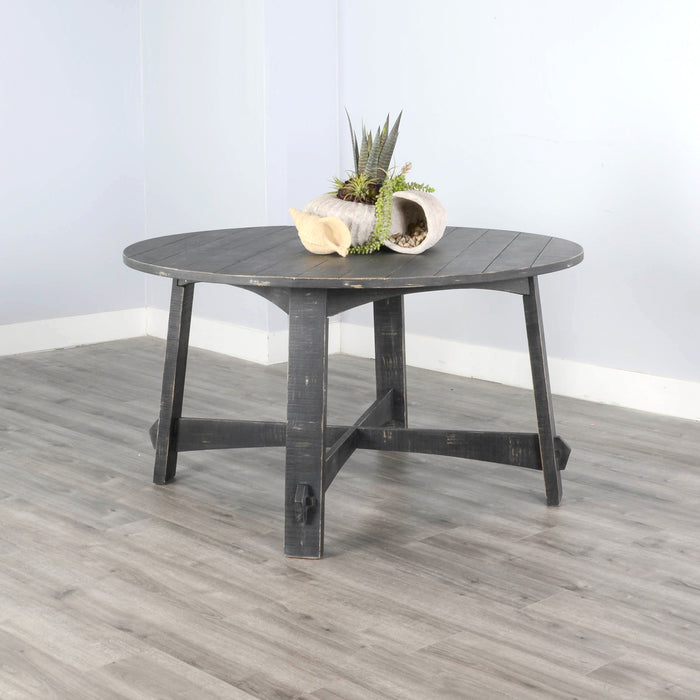 Sunny Designs Sunny Deigns Marina 54" Round Wood Dining Table Black Sand