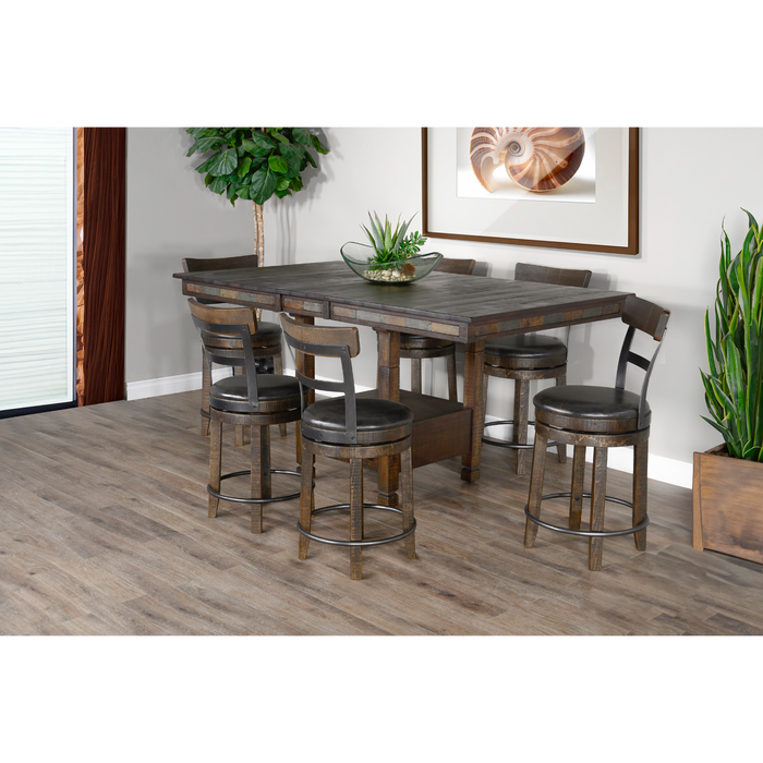 Sunny Designs Wood Adjustable Height Dining Table Dark Chocolate