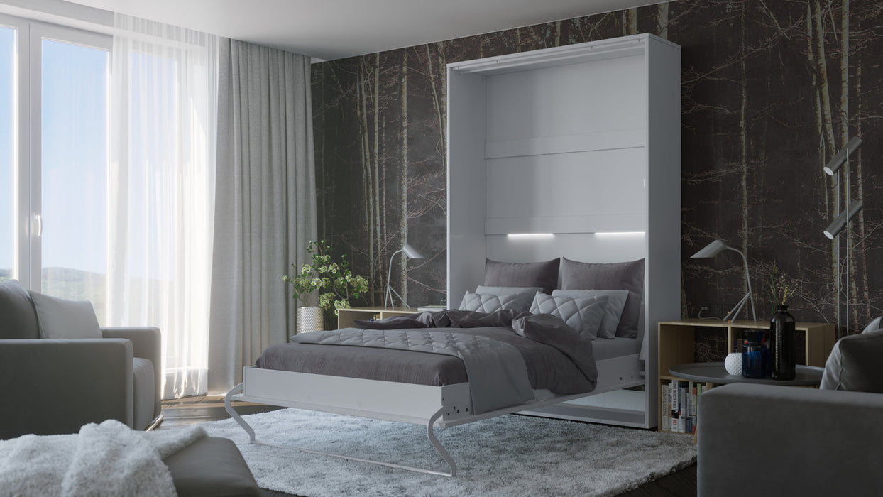 Maxima House Vertical Murphy bed Invento European FULL size with mattress and LED included IN-02WLED